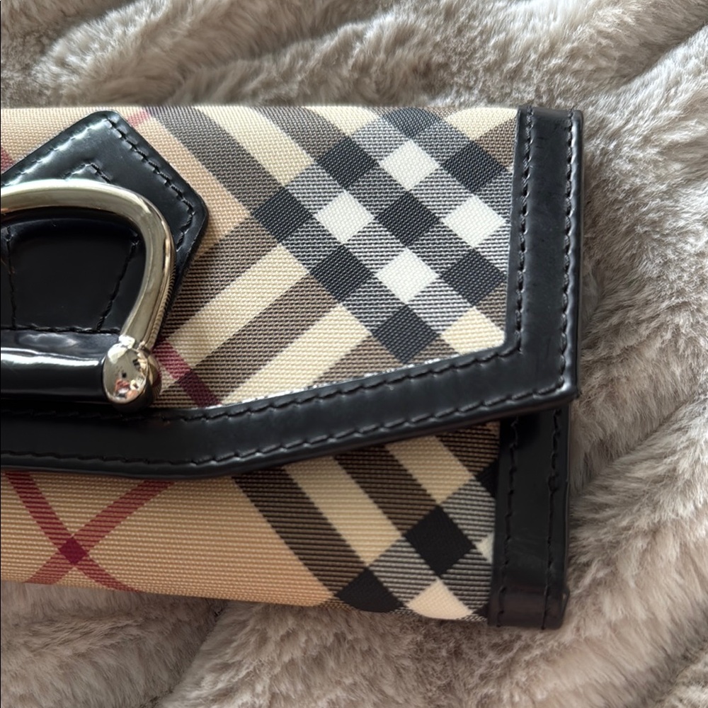 Burberry plaid check canvas & leather continental wallet - Picture 12 of 14